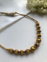 Antique Gold polish chain with antique style beads & pink spinel-Silver Neckpiece-PL-House of Taamara