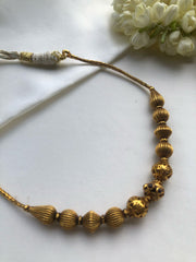 Antique Gold polish chain with antique style beads & pink spinel-Silver Neckpiece-PL-House of Taamara