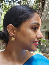 Antique Gold polish kundan and ruby studs-Earrings-CI-House of Taamara