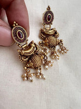 Antique Gold polish ruby hangings-Earrings-CI-House of Taamara