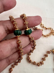 Antique gold polish beads chain-Silver Neckpiece-CI-House of Taamara