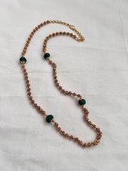 Antique gold polish beads chain-Silver Neckpiece-CI-House of Taamara