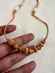 Antique gold polish beads necklace-Silver Neckpiece-CI-House of Taamara