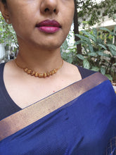 Antique gold polish beads necklace-Silver Neckpiece-CI-House of Taamara