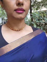 Antique gold polish beads necklace-Silver Neckpiece-CI-House of Taamara