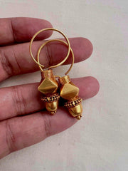 Antique gold polish chettinad style earrings-Earrings-CI-House of Taamara