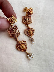 Antique gold polish earrings-Earrings-CI-House of Taamara