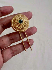 Antique gold polish hair clip-Silver Neckpiece-CI-House of Taamara
