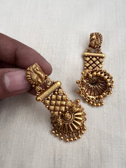 Antique gold polish jhumkas-Earrings-CI-House of Taamara