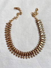 Antique gold polish necklace-Silver Neckpiece-CI-House of Taamara