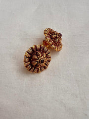 Antique gold polish studs-Earrings-CI-House of Taamara