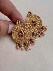 Antique gold polish studs-Earrings-CI-House of Taamara