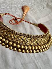 Antique gold polish thussi-Silver Neckpiece-CI-House of Taamara