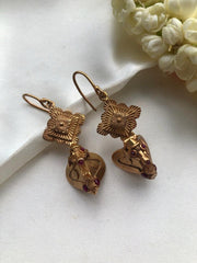 Antique polish hook earrings-Earrings-PL-House of Taamara