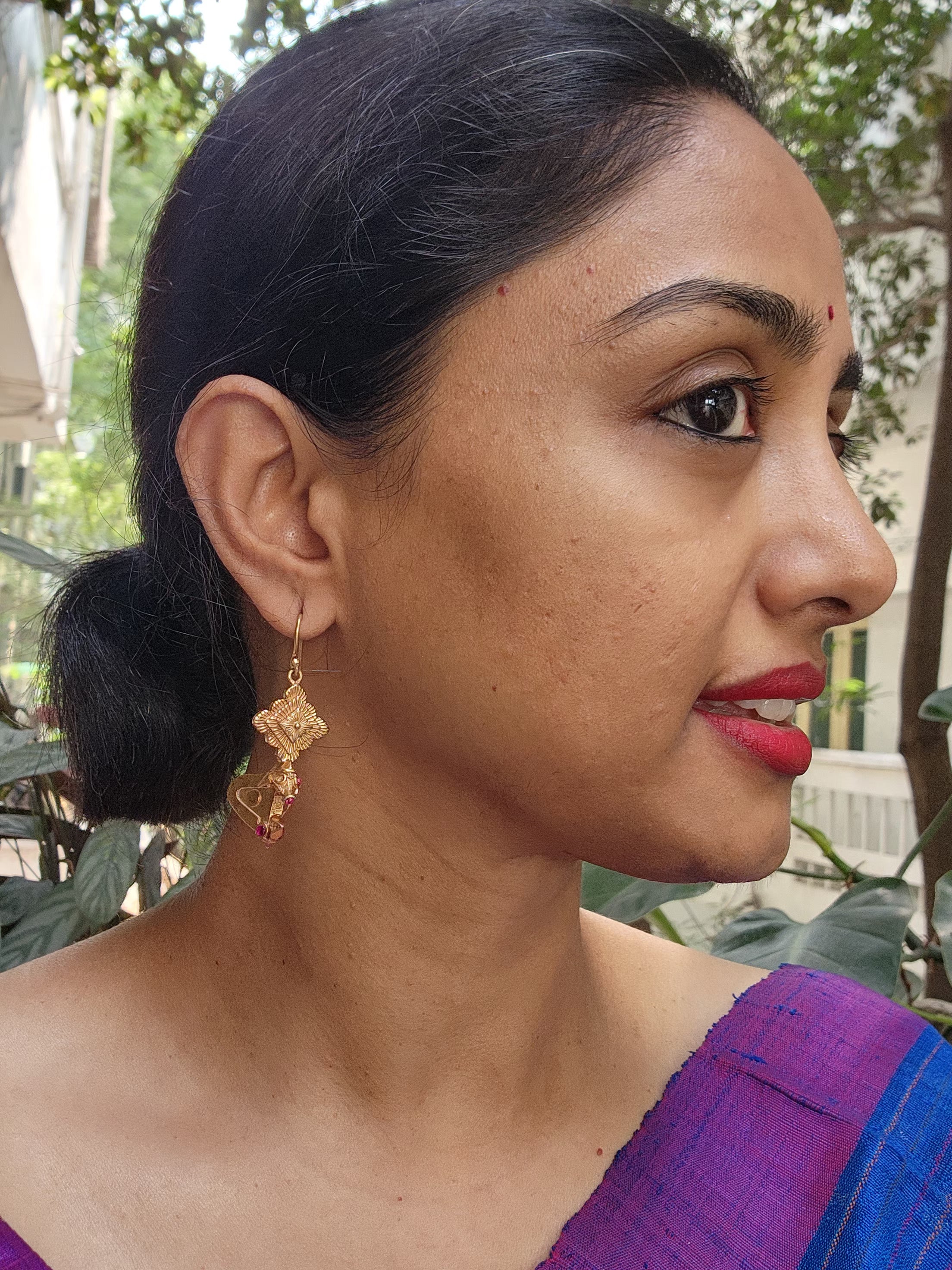 Antique polish hook earrings-Earrings-PL-House of Taamara