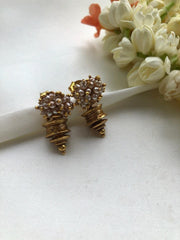 Antique style earrings with pearls bunch-Earrings-PL-House of Taamara