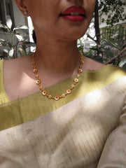 Antique style gold polish flower necklace-Silver Neckpiece-CI-House of Taamara