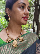 Antique style kundan necklace with pearls & antique beads-Silver Neckpiece-PL-House of Taamara