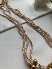 Antique style pearls with gundus beads necklace-Silver Neckpiece-PL-House of Taamara