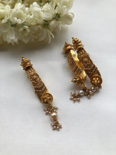 Antique style pendant with pearls bunch & earrings SET-Silver Neckpiece-PL-House of Taamara