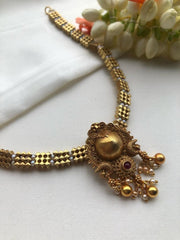 Antique vintage style choker with antique pearls-Silver Neckpiece-PL-House of Taamara