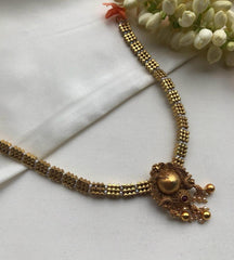 Antique vintage style choker with antique pearls-Silver Neckpiece-PL-House of Taamara