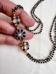 Black bead mangalsutra/tali style pendant chain-Silver Neckpiece-CI-House of Taamara