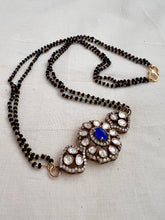 Black bead/mangalsutra style chain with moissanite pendant-Silver Neckpiece-CI-House of Taamara