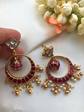 Chaand earrings with ruby-Earrings-PL-House of Taamara