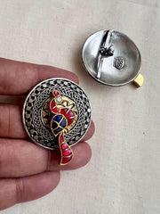 Dual tone kundan peacock studs-Earrings-CI-House of Taamara