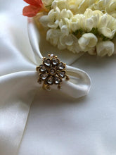 Flower white design with pearls bunch (adjustable ring)-Finger Ring-PL-House of Taamara