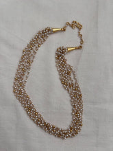 Gold polish Multi layer pearl bunch chain-Silver Neckpiece-CI-House of Taamara
