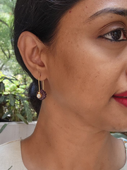 Gold polish amethyst hangings-Earrings-CI-House of Taamara