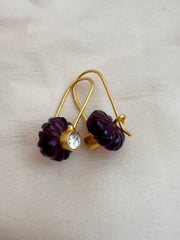 Gold polish amethyst hangings-Earrings-CI-House of Taamara