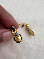 Gold polish black onyx studs-Earrings-CI-House of Taamara