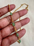 Gold polish chain with jade beads-Silver Neckpiece-CI-House of Taamara