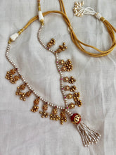 Gold polish coral beads stringed with pearls & gold nakshi motifs-Silver Neckpiece-CI-House of Taamara