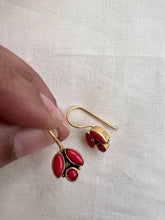 Gold polish coral hangings-Earrings-CI-House of Taamara
