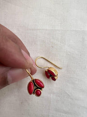 Gold polish coral hangings-Earrings-CI-House of Taamara