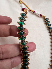 Gold polish green kemp small mango necklace-Silver Neckpiece-CI-House of Taamara