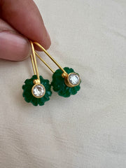 Gold polish green onyx hangings-Earrings-CI-House of Taamara