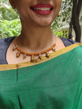 Gold polish hasli with coral beads and ruby motifs-Silver Neckpiece-CI-House of Taamara