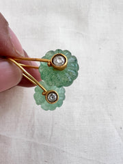 Gold polish jade bead hangings-Earrings-CI-House of Taamara