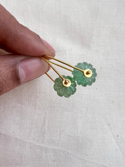 Gold polish jade bead hangings-Earrings-CI-House of Taamara