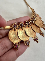 Gold polish kasumala short necklace-Silver Neckpiece-CI-House of Taamara