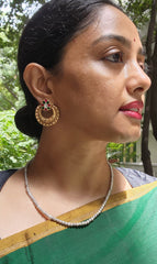 Gold polish kundan, ruby and emerald studs-Earrings-CI-House of Taamara