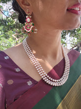 Gold polish kundan, ruby & emerald earrings with pearls-Earrings-CI-House of Taamara