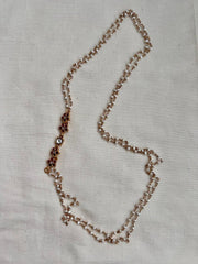 Gold polish kundan & ruby side mope with pearls chain-Silver Neckpiece-CI-House of Taamara