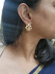 Gold polish kundan studs-Earrings-CI-House of Taamara