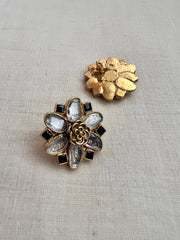 Gold polish kundan studs-Earrings-CI-House of Taamara